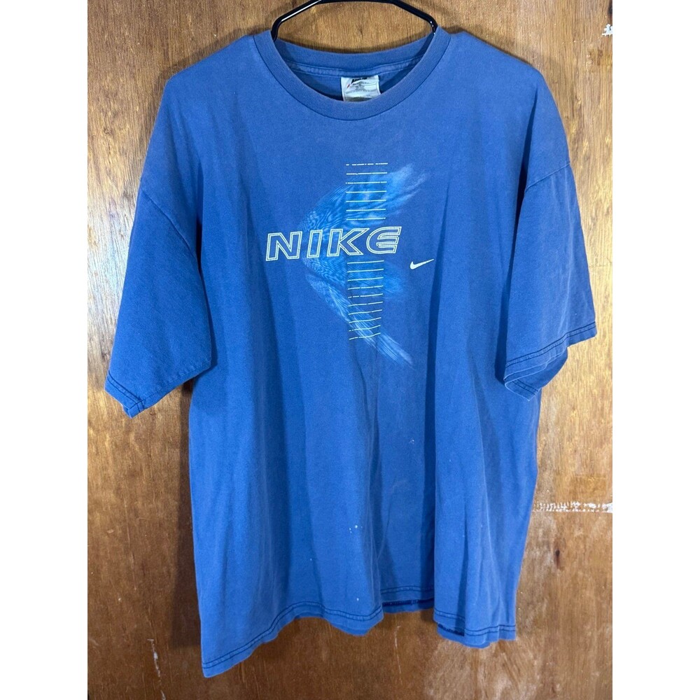 Vintage Nike Blue Swoosh Basketball Shirt XL